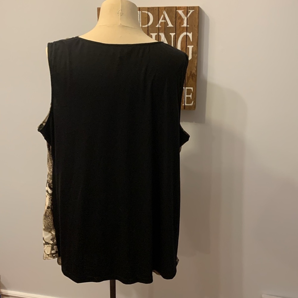 2X COMO BLACK Snake Print Sleeveless Cowel Neck Top - Picture 2 of 9